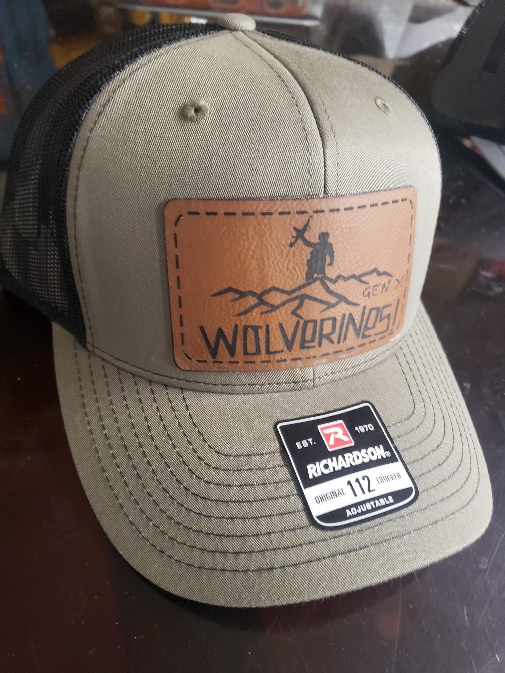 wolverines  Richardson hat with laser engraved leather patch
