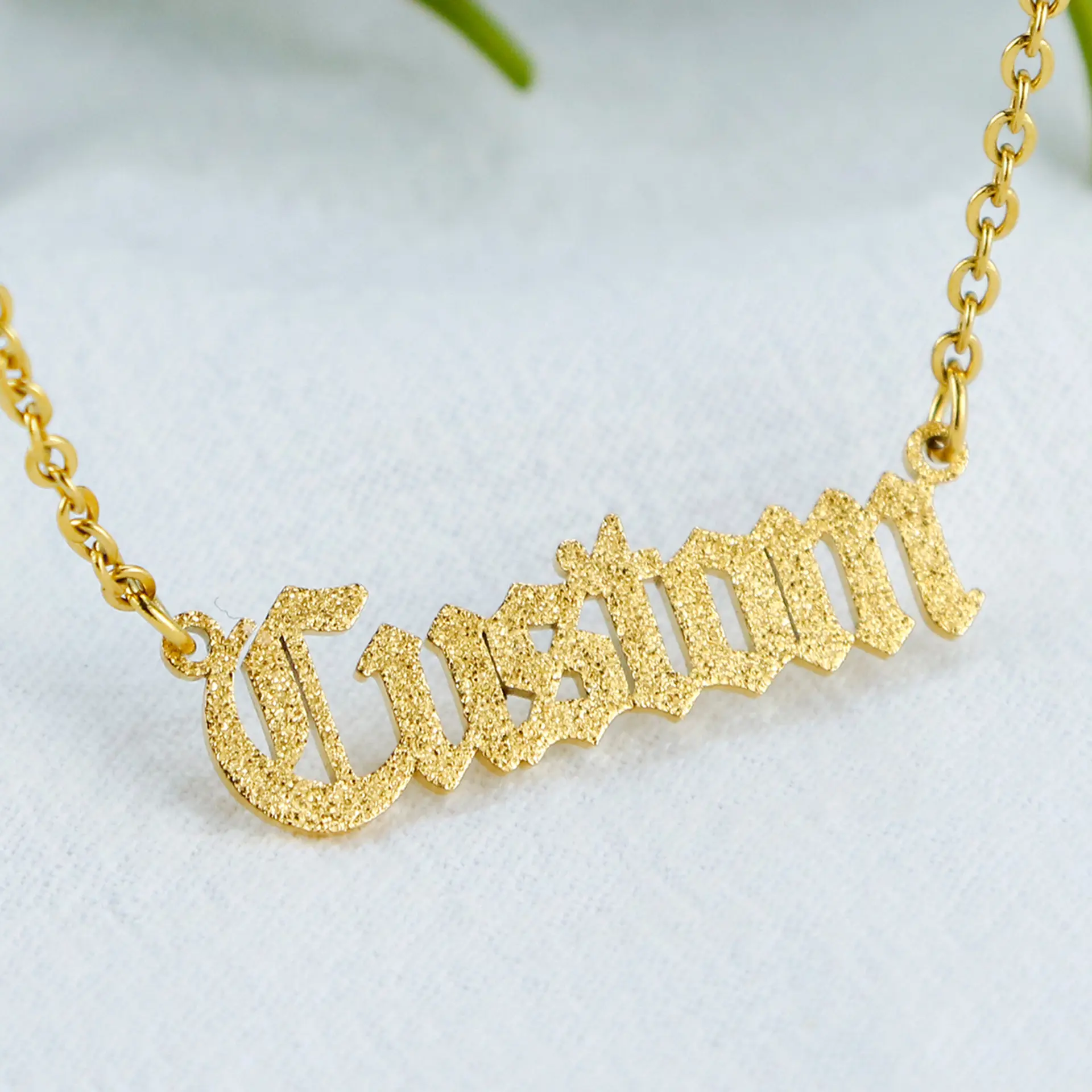 AS1745 Personalized Necklace with Paved Cubic Zirconia Pavé Cursive Names Keepsake Mom Gift Custom Necklace Holiday Birthday Gift Men and Women