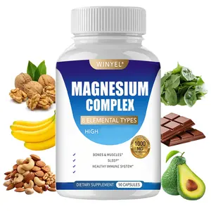 WINYEL Magnesium Complex Wellness Capsules - Natural Supplements with Malate, Glycinate, 8 Elemental Magnesium for Muscle & Healthcare Support (90 Capsules)