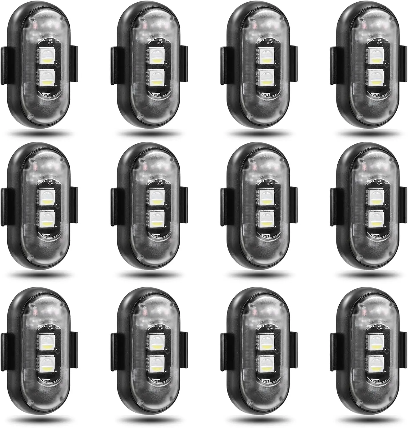 Wireless LED Lights with Remote Control Waterproof Rechargeable Anti-Collision USB Charging Lights for Car Bike Motorcycle Camping