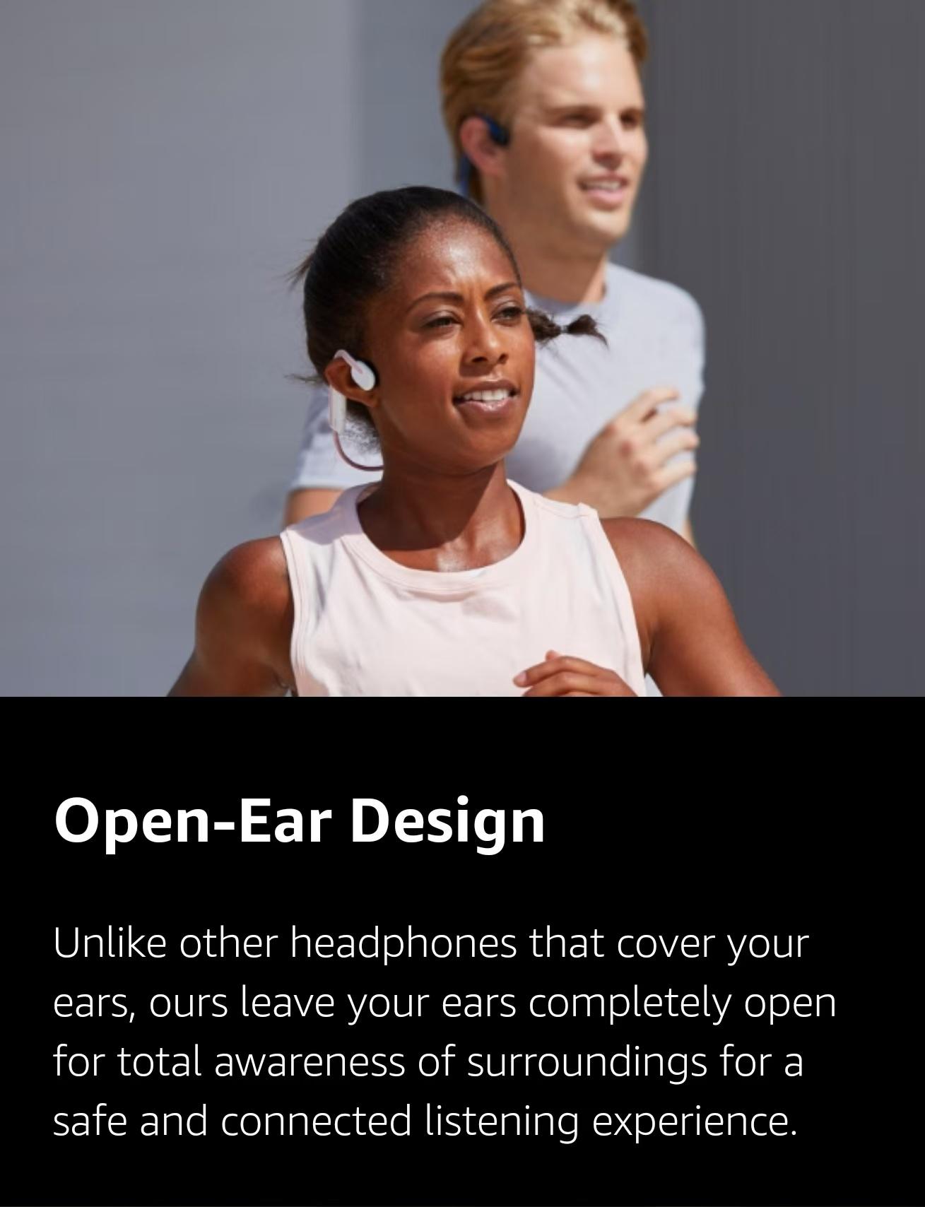 SHOKZ OpenMove - Open-Ear Bluetooth Sport Headphones, Bone Conduction Wireless Earphones, Sweatproof for Running and Workouts