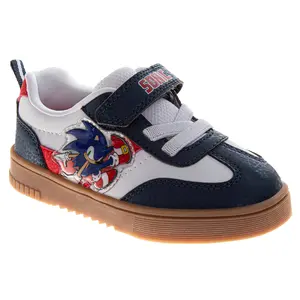 Sonic The Hedgehog Sneakers Boys Super Speed Athletic Running Adjustable Strap Lightweight Design (Toddler / Little Kid)