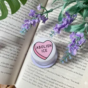 Abolish ICE political Phoen grip, Protest Button, Anti-ICE badge, Valentine Activist Gift