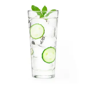 Libbey 15715 Endeavor DuraTuff Stackable Drinking Glasses, 16 oz, Clear Drinking Glasses Set of 12, Modern Cooler Glassware Set for Soda, Tea and Beverages