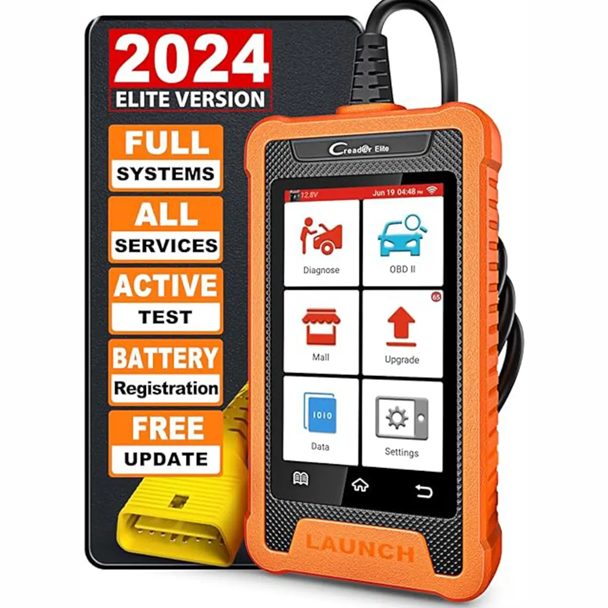 LAUNCH Creader Elite Automotive Scan Tool for Mercedes-Benz, MB Sprinter, Maybach, Full System OBD2 Scanner with Bidirectional Diagnostics, All Service Code Reading, ECU Coding, AutoVin, Lifetime Free Updates, Spanish, Russian, Italian, Portuguese