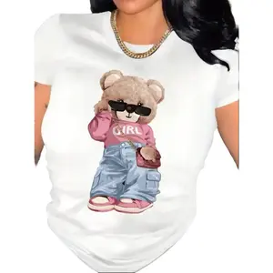 Women's Combed Cotton Boxy Cut Short-Sleeve T-Shirt, Light Fabric, Tropical Fit, Digital Sublimation Printing, Casual Stylish Design, COD Available, Suitable for Men and Women