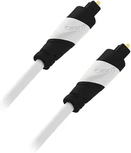 Toslink Digital Optical Audio Cable, White Toslink Digital Optical Audio Cable, White