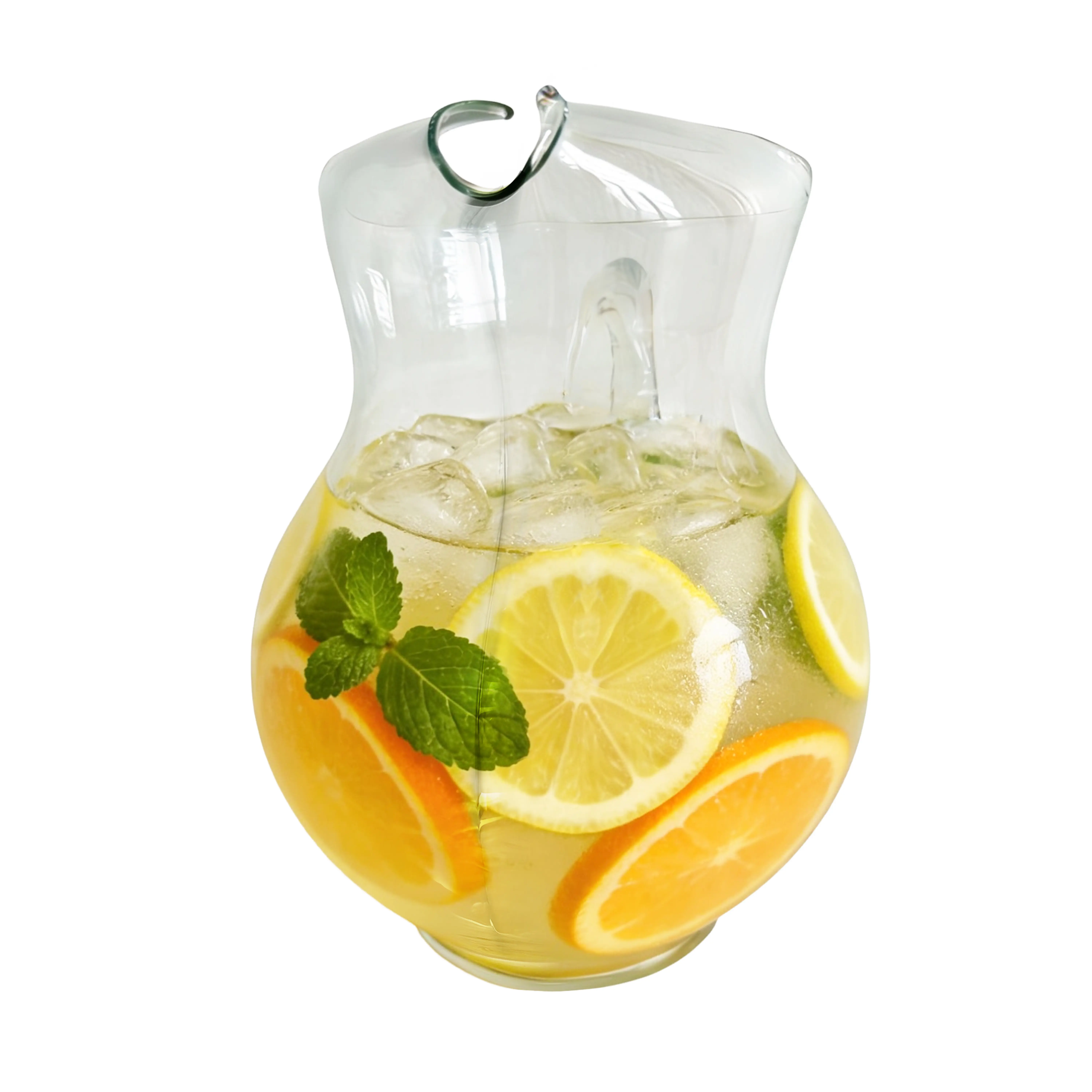 Libbey Acapulco Large Glass Pitcher Set of 2, 89 Oz, Clear, Tall Bubble Glass Pitchers with Handle, Durable Seam Design, Modern Pitcher Set for Iced Tea, Punch, and More