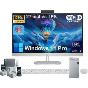 HP 27" Touch Screen All-in-One Desktop Computer PC, Intel 12-Core Ultra 7 155U, Adjustable Angle, FHD IPS Touchscreen, Wireless KB&Mouse, Win11 Pro, Business AIO for Everyday Use