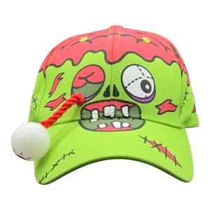 Zombie Eye Hat Funny Sarcastic Special Effect Graphic Novelty 3D Prop Cap Funny Hats Funny Zombie  Novelty Caps for Men Green - Standard