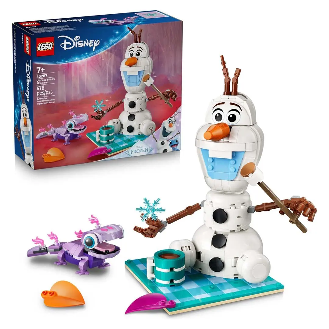 LEGO Disney Frozen Olaf and Bruni's Picnic Fun (43287) Buildable Blocks Kit, DIY Creative Collectible Construction Toy with Building Block Figures