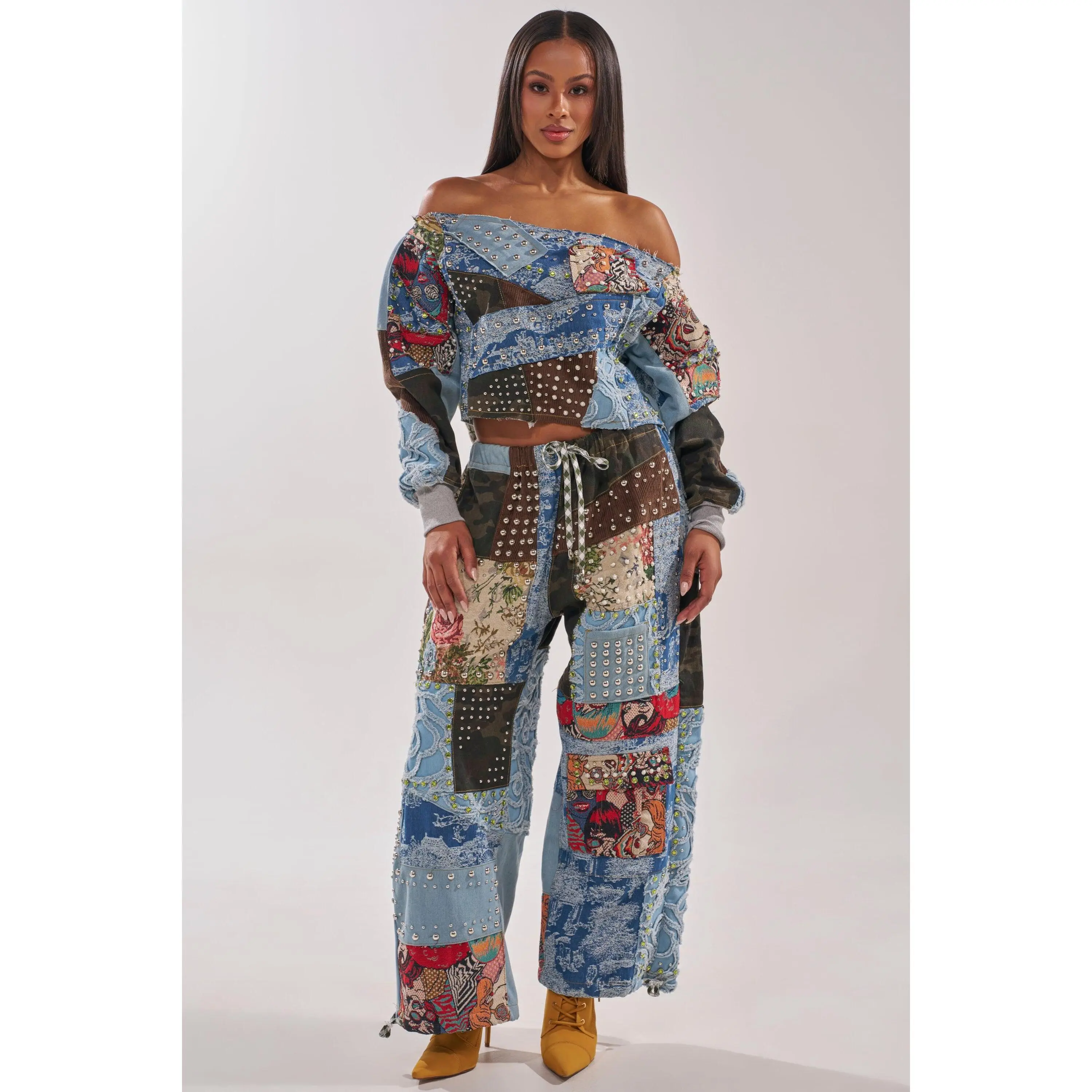 CALL EM CRAZY PATCHWORK JOGGER