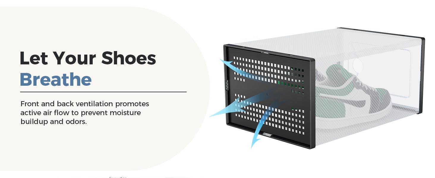 Stackable Shoe Storage Boxes, 12-Pack Plastic Shoe Organizers with Lids, Large Shoe Rack & Holder for Closet, Under Bed, Entryway, Sneaker Display and Storage Containers Stackable Shoe Storage Boxes, 12-Pack Plastic Shoe Organizers with Lids, Large Shoe Rack & Holder for Closet, Under Bed, Entryway, Sneaker Display and Storage Containers