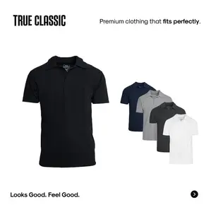 True Classic Men’s Classic Short Sleeve Polo Shirt – Premium Comfort Fit for Everyday Wear, Workwear, or Blue Collar Men Gifts