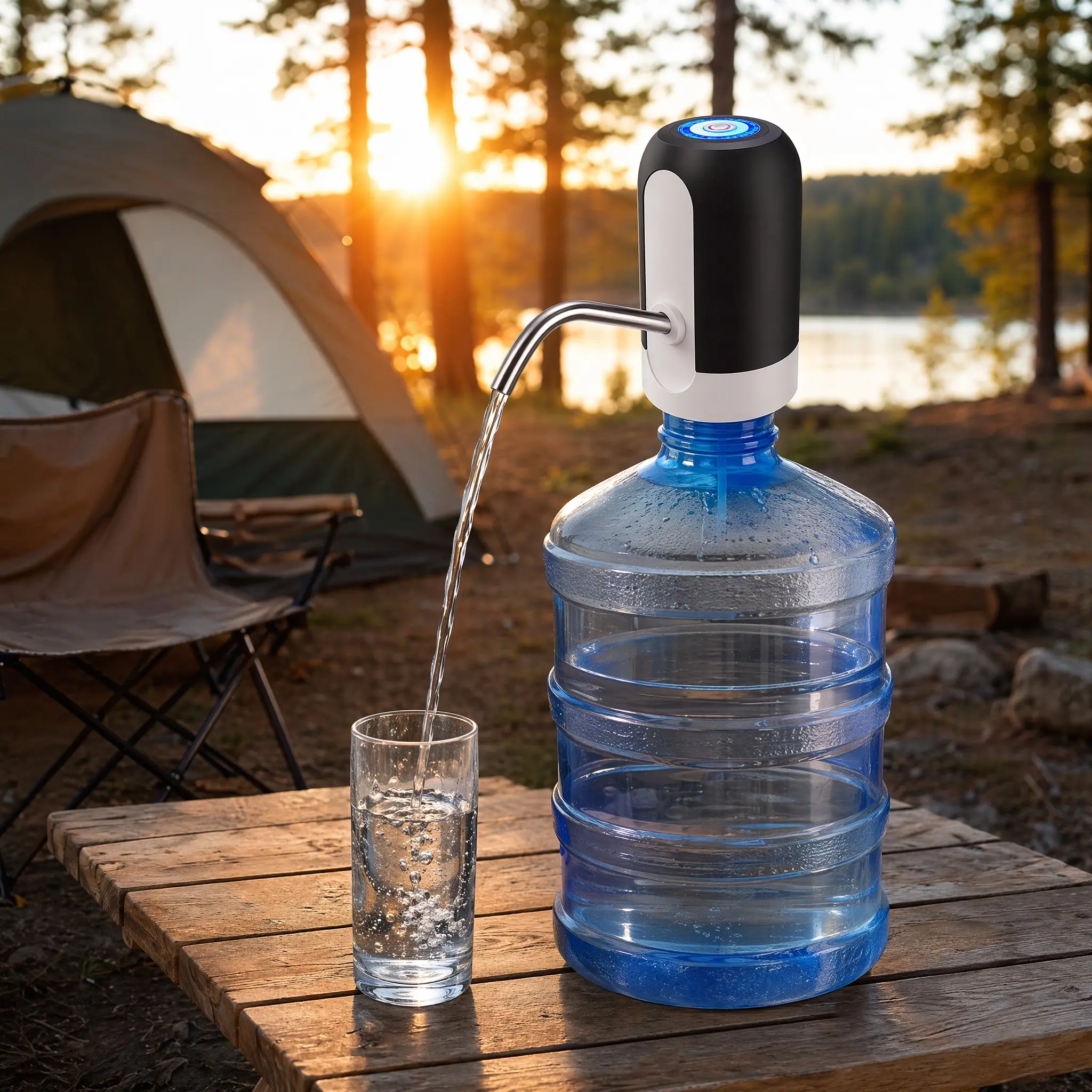 5-Gallon Water Bottle Dispenser (White): USB-Charged Electric Automatic Pump, Suitable for Home, Office, Indoor & Outdoor