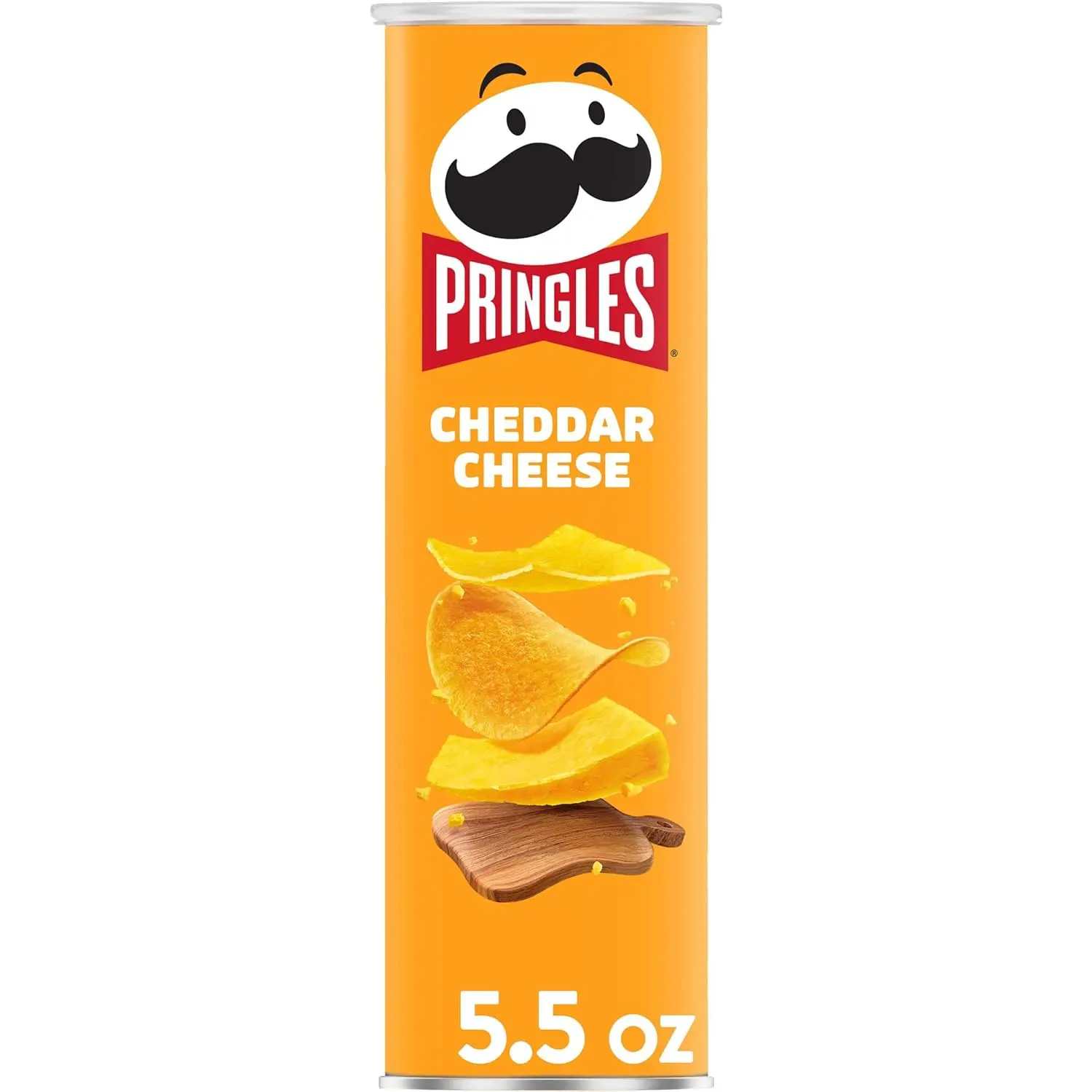 Pringles Potato Crisps Chips, Lunch Snacks, On-the-Go Snacks, Cheddar Cheese, 5.5oz Can (1 Can)