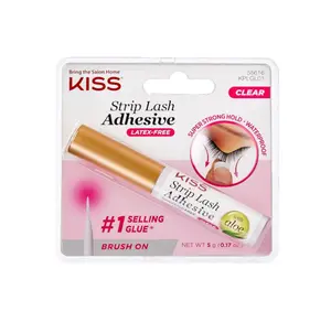 KISS Lash Adhesive, Lash Glue, 24hr Strip Eyelash Adhesive, Clear, Includes Lash Adhesive, Long Lasting Wear, Can Be Used with Strip Lashes and Lash Clusters