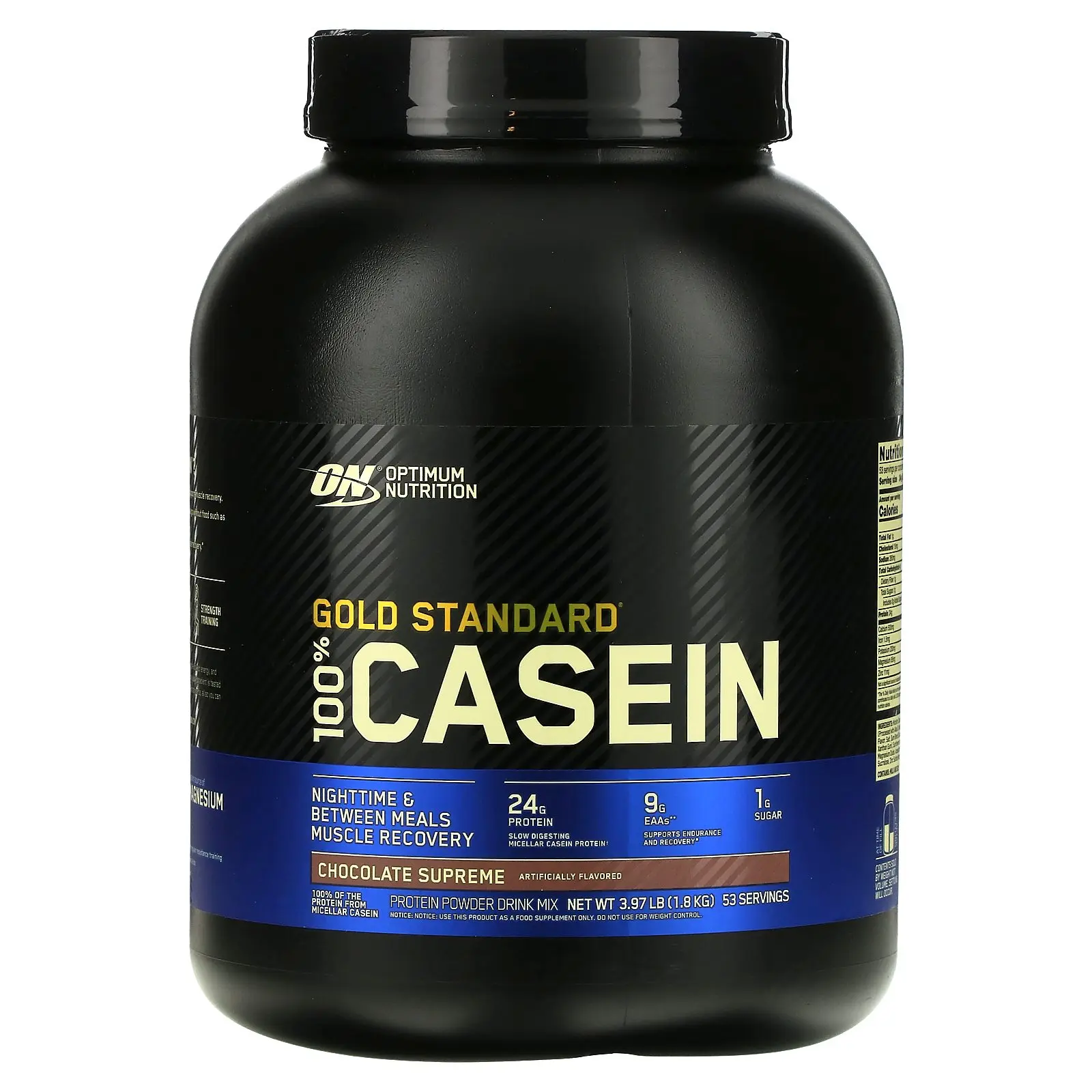 Optimum Nutrition Gold Standard® 100% Casein, Chocolate Supreme, 3.97 lb (1.8 kg) Optimum Nutrition Gold Standard® 100% Casein, Chocolate Supreme, 3.97 lb (1.8 kg)