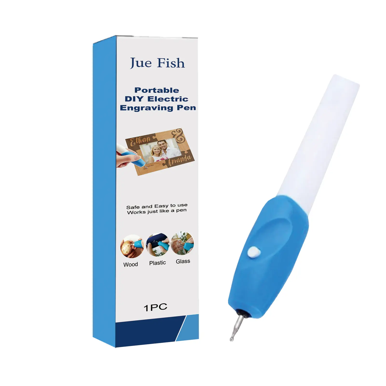 Portable DIY Electric Engraver Pen - Lightweight Art Craft Tool with 1-Button On/Off, Steel Tip, Ergonomic Grip for Wood, Metal, Glass, Home & Festive Party Supplies Gift Option, One Button On/Off