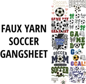 FAUX YARN SOCCER DTF GAGNSHEET FOR SHIRTMAKING