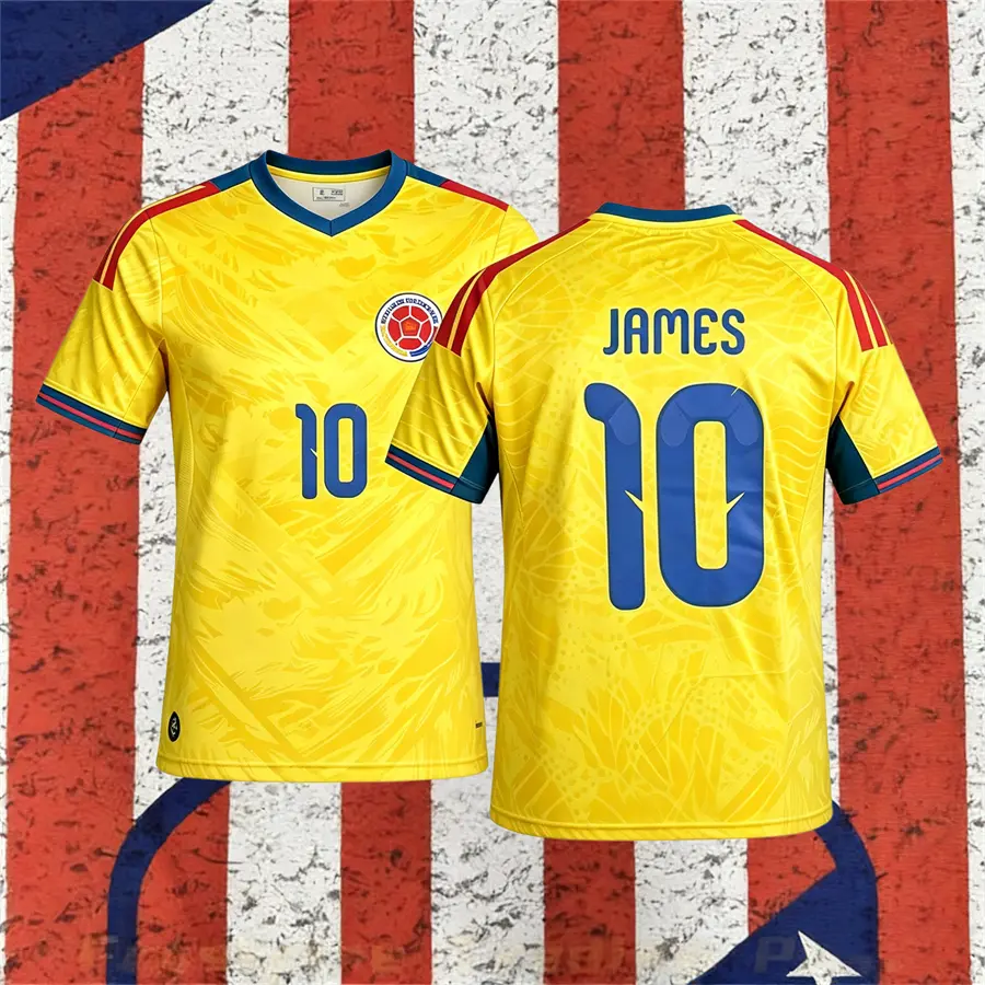 2026 Colombia Home 10 James Short sleeve Soccer jersey