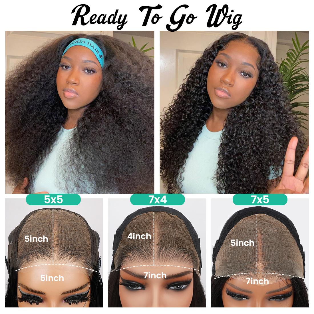 [Spring Must Have] Asteria Hair Curly 7x4 Pre Cut Ready to Go Glueless Wig Pre Bleached Lace Closure Wig Human Hair Natural Hairline Valentine Musts