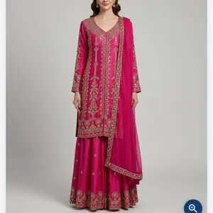 Silk jari sequence  work sarara set shiny and heavy jari work kurta sarara set perfect for any occasion Womenswear
