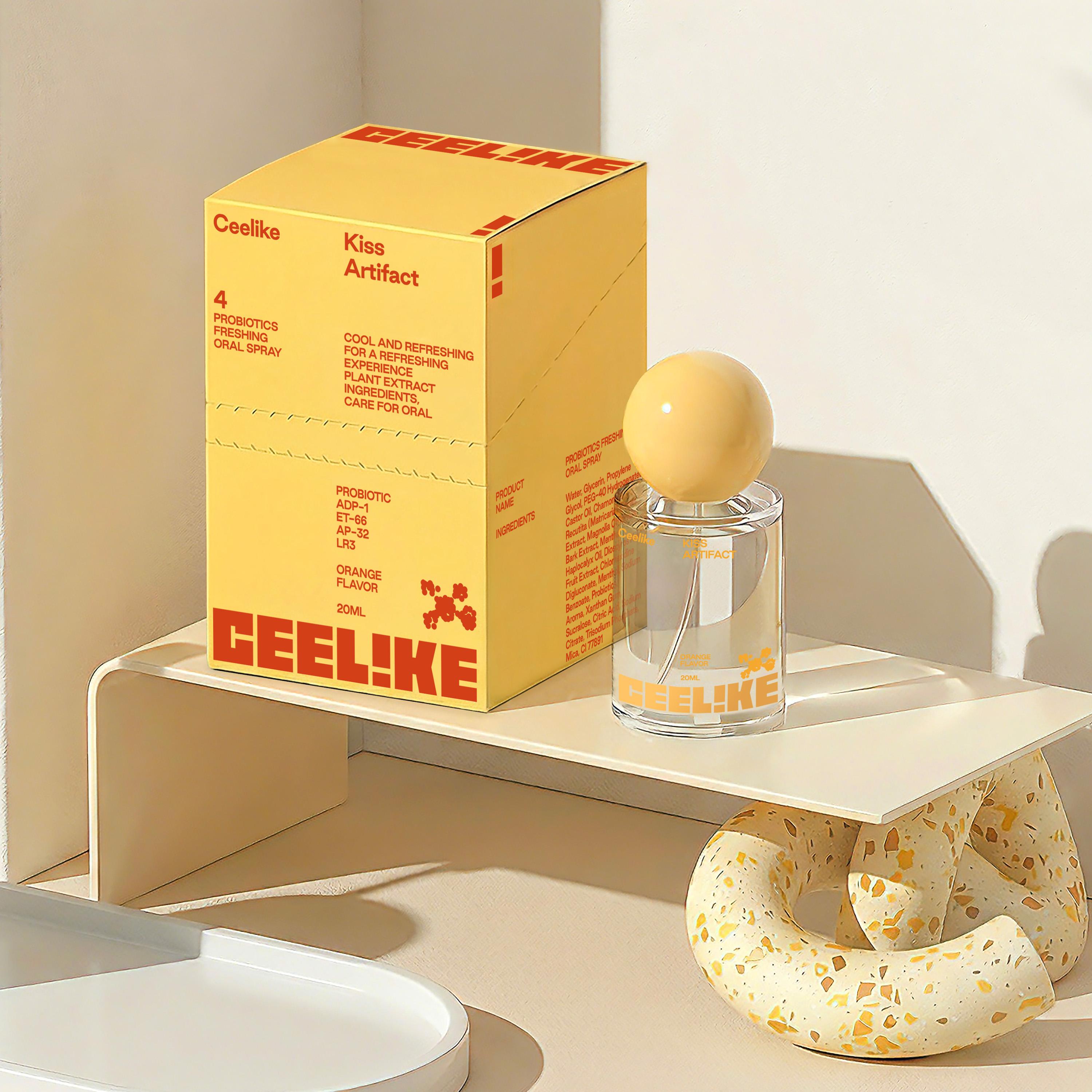 CEELIKE Probiotic Orange Oral Spray 20ml for Long-Lasting Freshness & Oral Care Sugar-Free