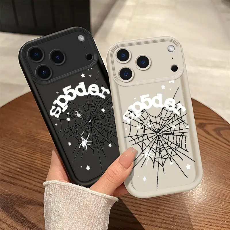 Edgy Dark Spider Web iPhone Case for iPhone X,11,12,13,14,15,16,17 Pro Max/Plus/Air - Ultra-Thin, Heavy-Duty, Anti-Slip Shockproof Liquid Silicone Casing, Protection for Cellphone Accessories, Unique Gift for Men