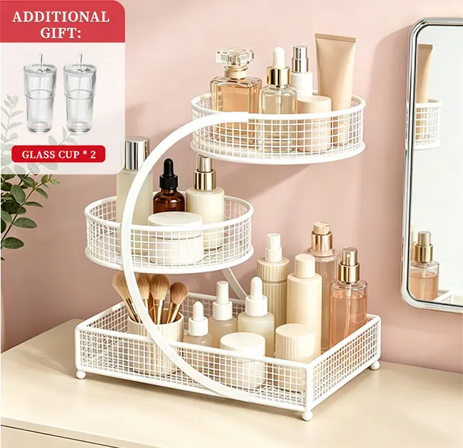 Multi-Layer Plastic Cosmetic Organizer with Drawers, Simple Storage Box for Camping Vanity, Dressing Table, Bathroom Countertop, Bathroom Vanity Organizer, Beauty Supplies Organizer