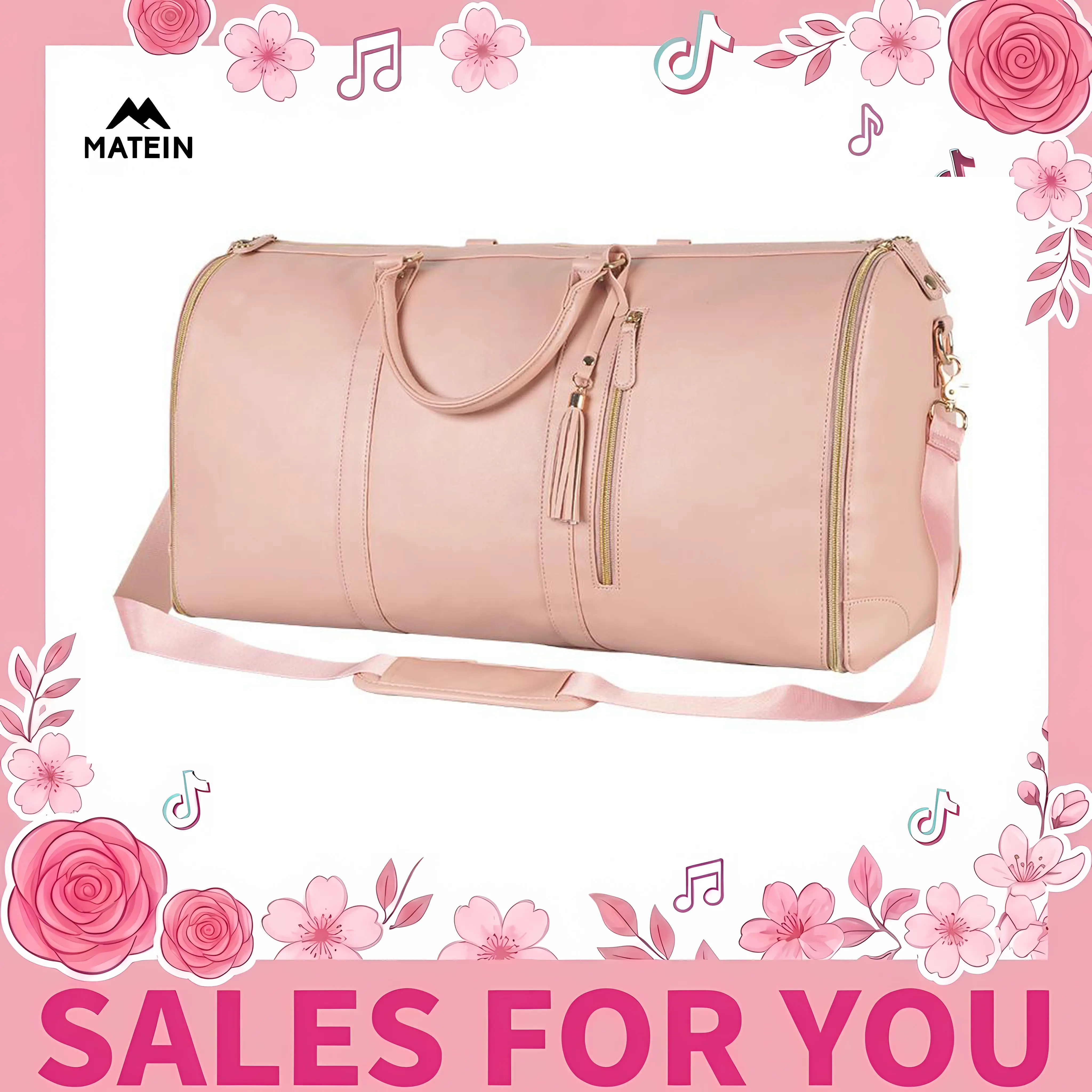 PU Leather Garment Duffel Bag, Carry On Travel Bag with Hanging Design, Weekender Bag for Trips, Gym and Daily Travel TikTokShopBackToSchool
