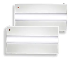 E2 LIGHTING 2 Pack 2x4 LED Troffer 2x4 Light with Emergency Battery Backup, 90-Min Emergency Mode at 8W, 4000K, Wattage Tunable 24W/36W/42W/50W, 0-10V Dimmable UL & ETL