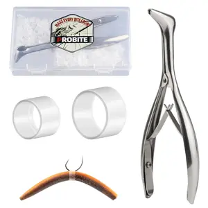 Wacky Worm O-Rings 201 Pack with Tool, Heavy-Duty Silicone Stick Worm Bait Protectors, Prevents Bass from Tearing Soft Plastics, Fits 3-6 Inch Soft Stick Baits, Fishing Accessories for Wacky Rig