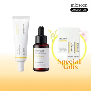 [mixsoon Official Shop] Vitamin C Power Duo – 20% Vitamin C Serum + Radiance Cream Set | Korean Glass Skin Brightening Skincare + FREE Vitamin Powder Gift