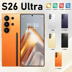 2026 Latest S26 Ultra 5G Android 15 Phone, 12GB+512GB, 6.99" HD Display, 78MP+108MP Dual Cam, 8000mAh, Face ID, Built-in Pen, Case & Screen Protector