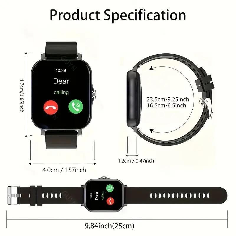 Valentine's Day gift High-Definition Full-Screen Touch Smart Watch for Men & Women with Call/Message Notifications, Step Counting, Calorie Tracking, Sports Modes, Distance Tracking, Compatible with iPhone & Android Super Bowl, Super Bowl Outdoor Sports