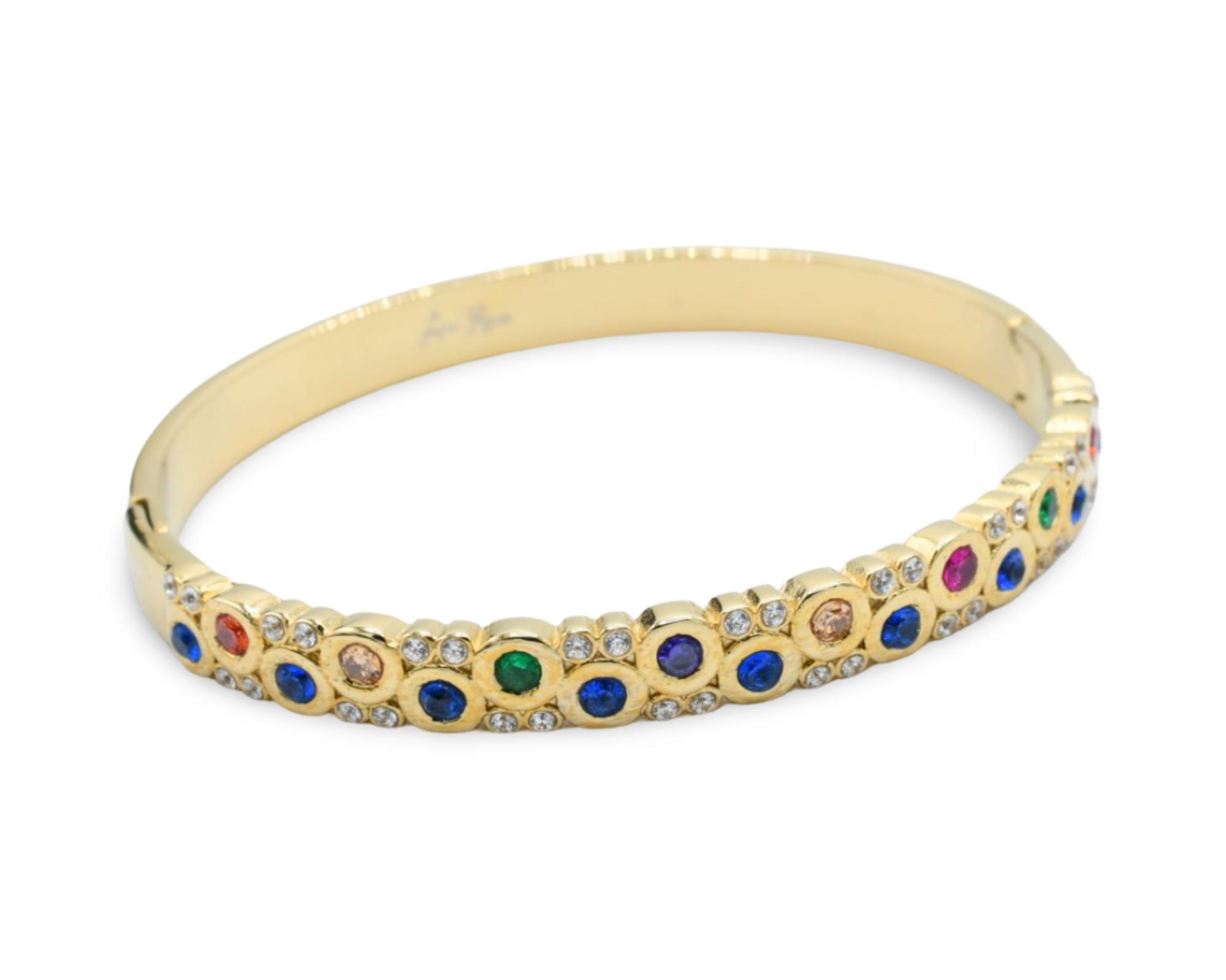 Your Path bangle - Gold-Toned Bangle with Colorful Gemstones and Sparkling Accents