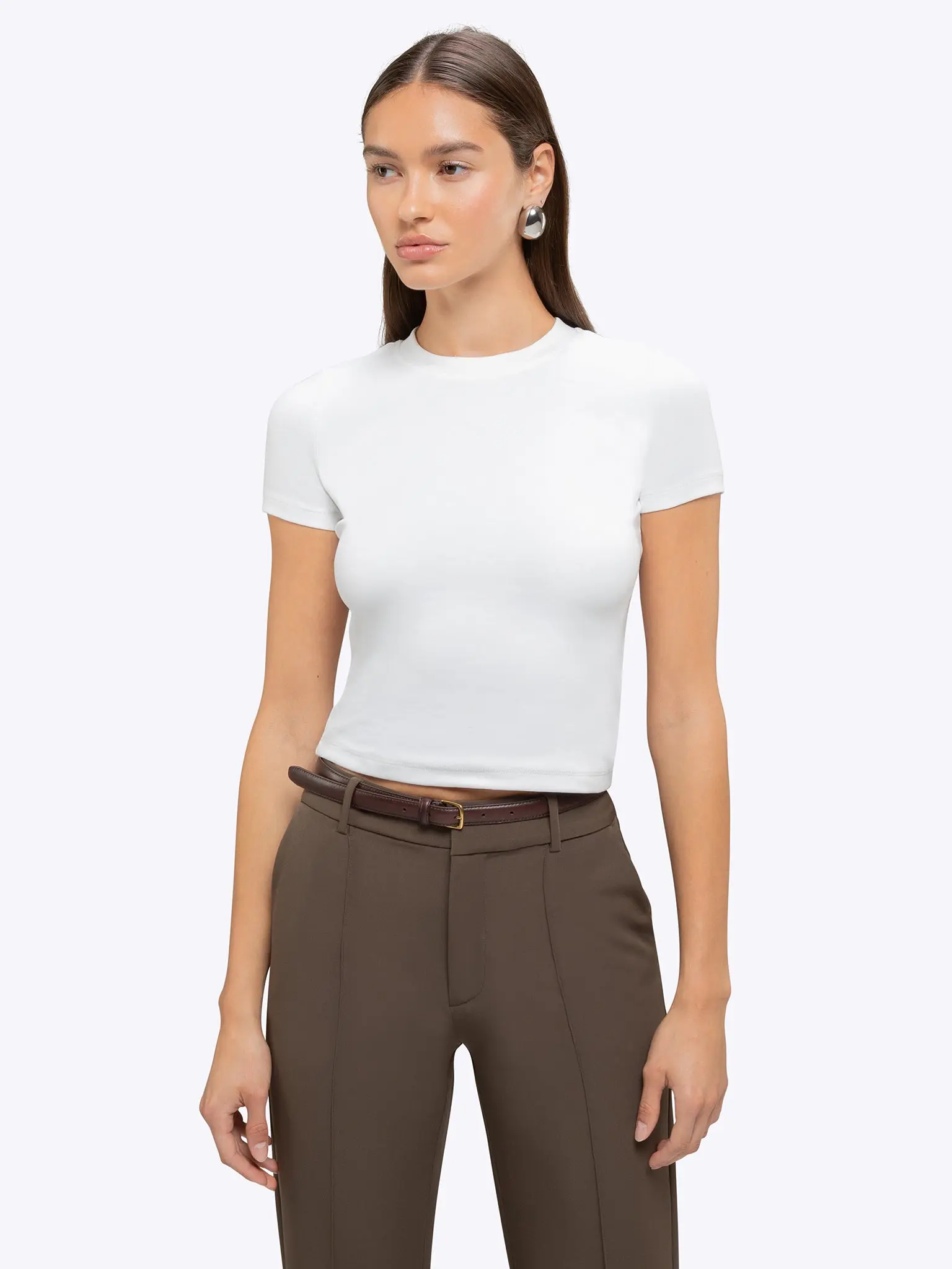 Cuts | 3-Pack Tomboy Tee Women's Slim Fit Crew Neck T-Shirt | Tomboy Cotton Blend | Breathable Wrinkle Resistant Everyday Tee
