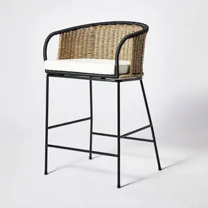 Threshold Studio McGee Seat Counter Stool Bar Metal 24.02" Natural/Black