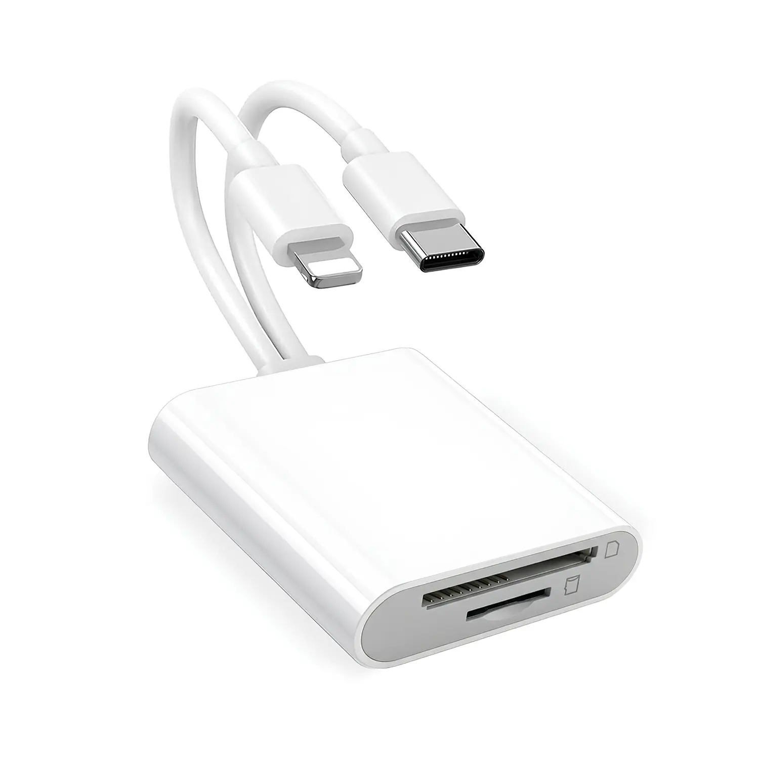 SD Card Reader USB C for iPhone, iPad, SD Card Adapter for Digital Camera, Dual Interface Memory Card Reader, No App Required