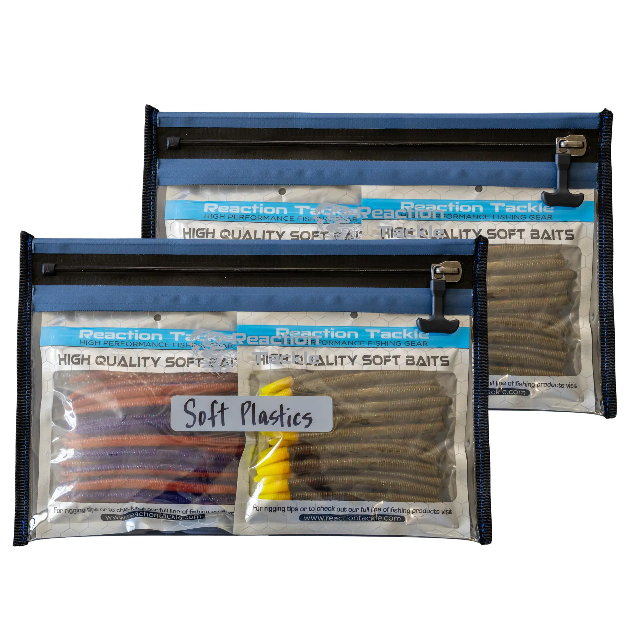 Reaction Tackle Waterproof Fishing Storage Bags, Heavy-Duty Puncture-Resistant & Airtight Organizer for Baits and Electronics, Multi-Size 14x9, 2-Pack, 100% Airtight, Tournament Documents, Gusset/Flat, Gift For Fisherman, Two Packs