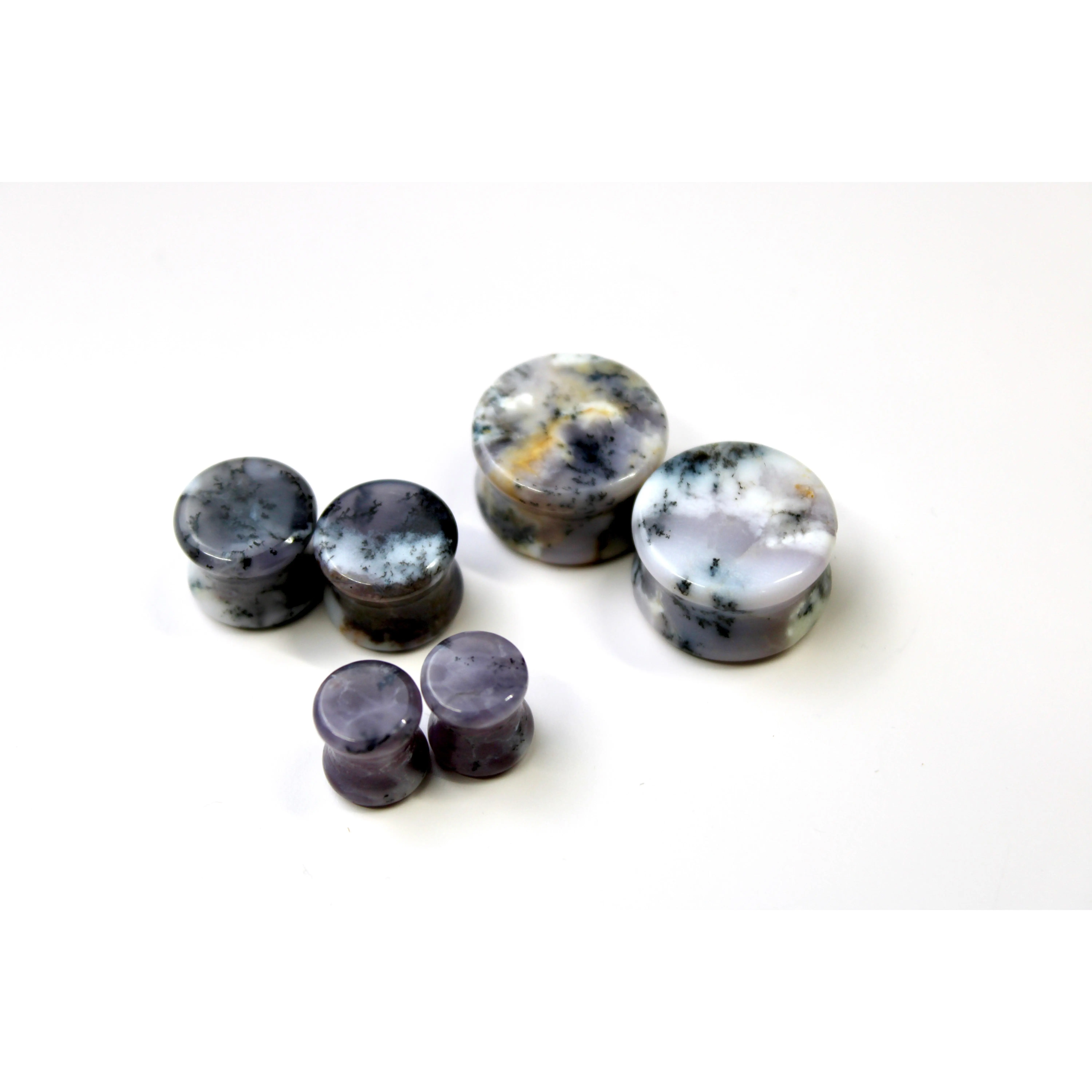Purple Dendritic Agate Stone for Gauged Ears