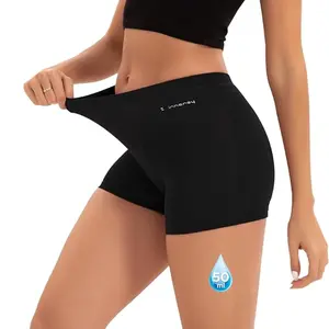 INNERSY Women's Heavy Flow Period Boyshorts Underwear High Waisted Menstrual Panties Hold 4 Tampons