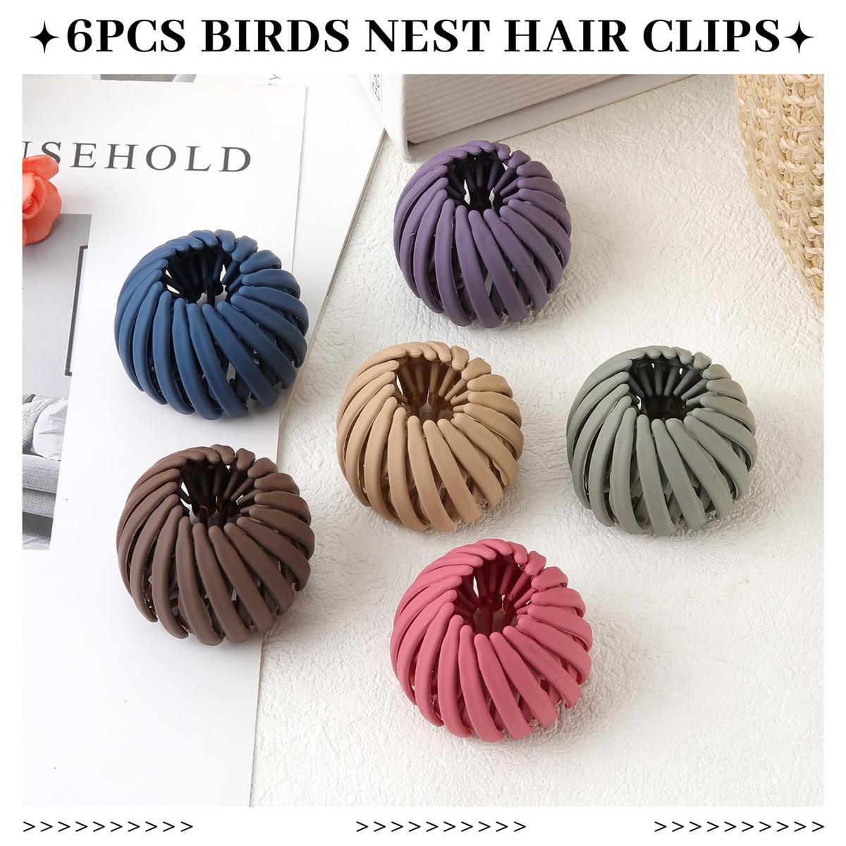6Pcs Birds Nest Hair Accessories Bun Maker Clips Expandable Ponytail Holders Shaped Hairpins for Women and Girls 6Pcs Birds Nest Hair Accessories Bun Maker Clips Expandable Ponytail Holders Shaped Hairpins for Women and Girls
