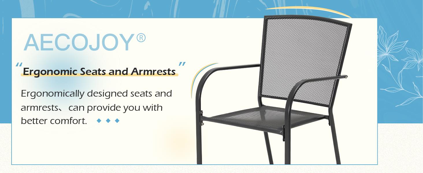AECOJOY Outdoor Patio chair/Table/Furniture Set for Deck & Garden ,Available Individually or as a 5-Piece Set AECOJOY Outdoor Patio chair/Table/Furniture Set for Deck & Garden ,Available Individually or as a 5-Piece Set