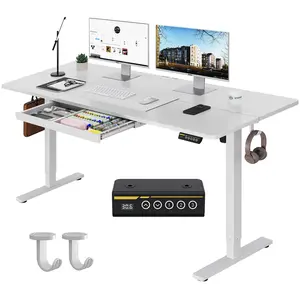Electric Adjustable  Standing Desk with Drawers Storage, With 3 height memory settings, Gaming Desks for Home Office Gaming and Video Editing, Electronic game table