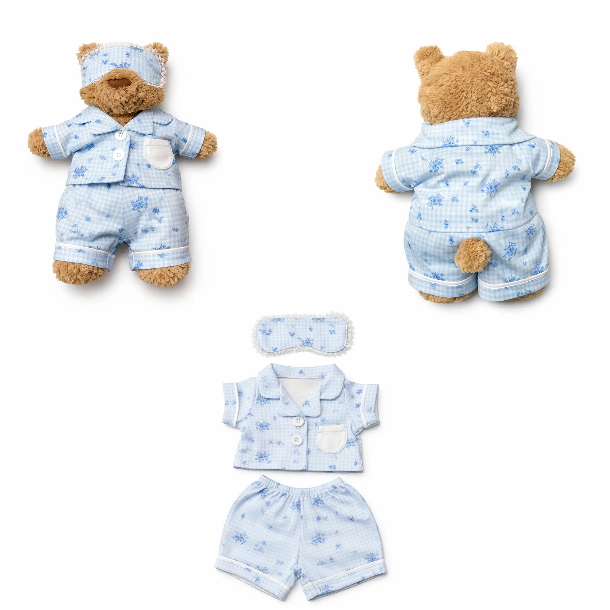 Pajamas Set for Bartholomew jellycat with sleep mask Size M, pajamas & sleep mask, cute pajamas, ( Bear Not Included )