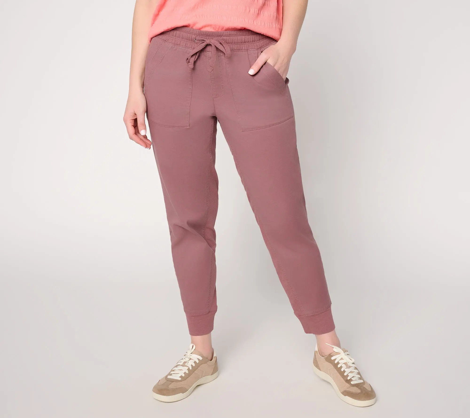 AnyBody Regular Cozy Knit French Terry & Woven Jogger