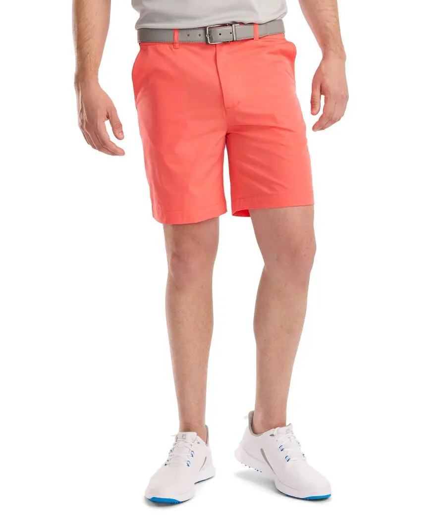 Men's Red-Orange Golf Shorts - Golf Apparel with Flexible Fabric, Functional Fit, Modern Cut for Golfing & Outdoor Activities