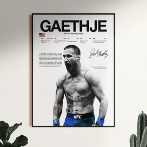 Justin Gaethje Poster, UFC Fighter Wall Print, MMA Digital Download, Gym Decor, Fight Fan Gift, UFC Room Poster, Ufc Lightweight Poster Decoration Artistic (No Frame)